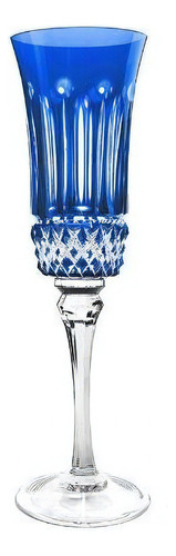 Taça Champanhe Em Cristal Strauss Overlay 225.069 190ml Azul