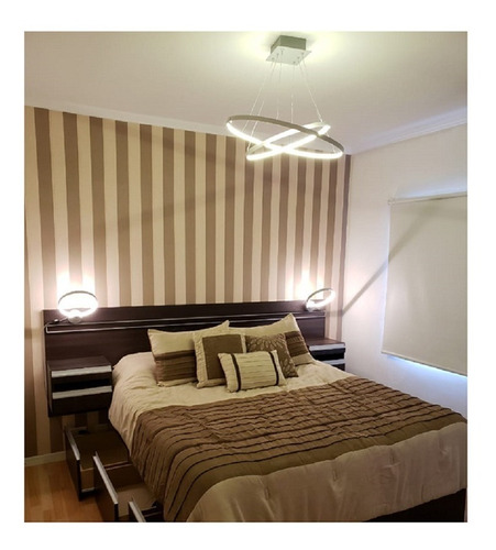 Imagen 5 de 10 de Moderna Lampara Colgante Led Doble Anillo 66w 2 Luces Diseño
