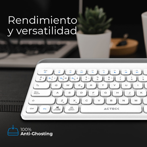 Teclado Multidispositivo Inalámbrico Inspire Trek Ti737 Teclado Negro Idioma Español Latinoamérica