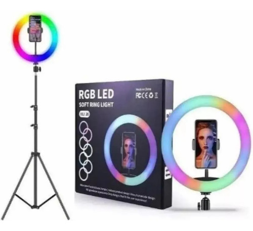 Aro De Luz Led Rgb Para Selfies - Ilumina Tus Fotos Negro