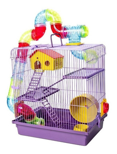 Gaiola Hamster Sírio Anão Russo 3 Andares Luxo Com Tubos