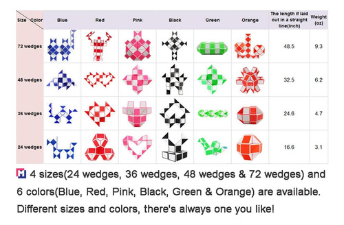 Mipartebo Magic Snake Cube Twist Puzzle 72 Cuñas Tampo