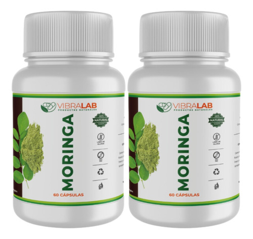 Pack 2 Moringa 100% Pura Vibralab 500 Mg 120 Capsulas