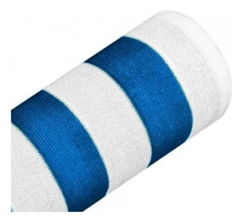 Tela Mediasombra Blanca Y Azul 80% 4 Mts De Ancho X 11 Mts Azul