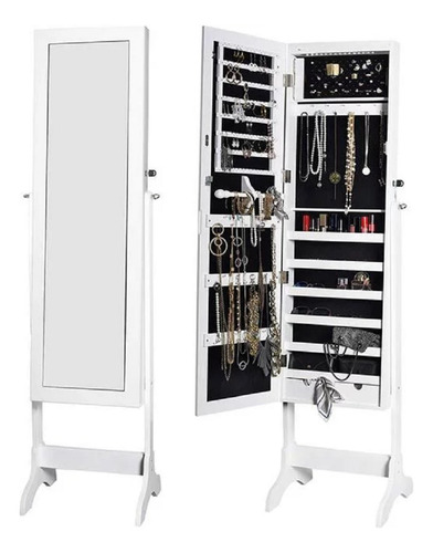 Espejo Multi Joyero Vertical Con Llave 4 Posicion 110x37 Cm