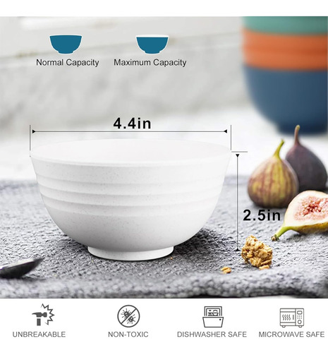 Cuenco Para Ensalada Capacidad De 295 Ml Color Blanco 8 Pz Blanco