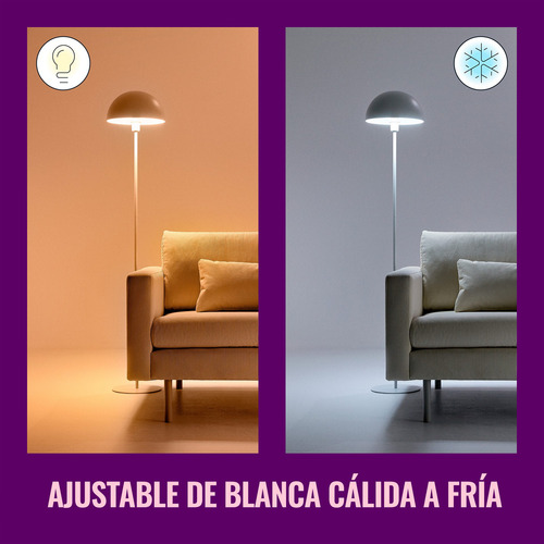 Imagen 7 de 8 de Foco Inteligente Led Filamento Wiz Smart Cálido/frío A60