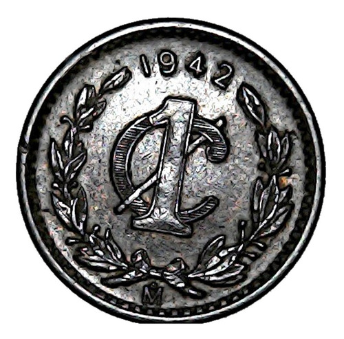 Un Centavo Monograma 1942 Cobre Nuevo Monedas L1