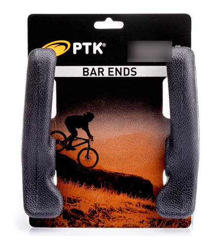 Bar End Emborrachado Ptk Preto Bike Mtb Ergonômico Cor PT