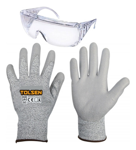 Guantes Anticorte Tolsen 10 Pulgadas Numero 5 Recubiertos Sc