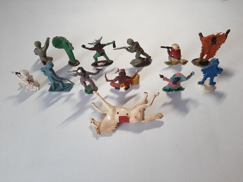 Imagen 6 de 6 de Soldaditos Indios Caballo Plástico Lote X 13 Ro 923
