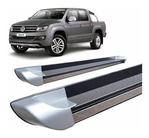 Estribo Amarok Cabine Dupla Personalizado Alumínio Prata