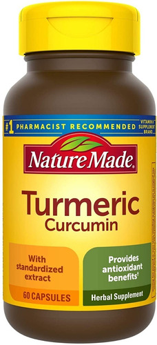 Suplemento en comprimidos Nature Made  Turmeric Curcuma 60 vitaminas