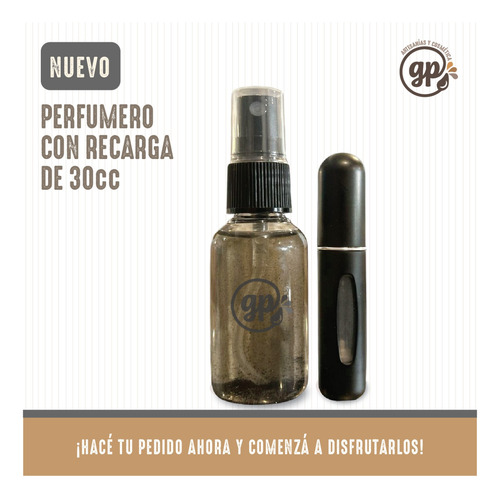 Gp Artesanías Combo Perfumero Recargable 5ml+perfume Recarga