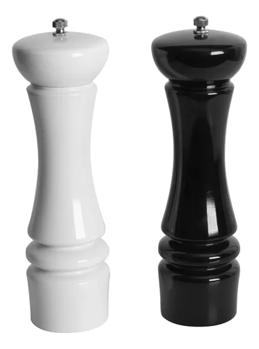 Set Salero Y Pimentero Simple Cook Black&white 2 Pzs