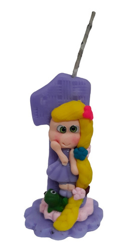 Vela Rapunzel 1 Ano Biscuit