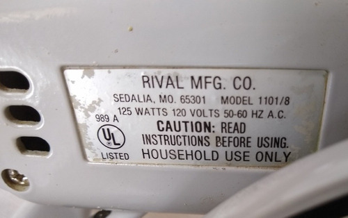 Rebanadora Eléctrica Marca Rival, Usada (Usado)