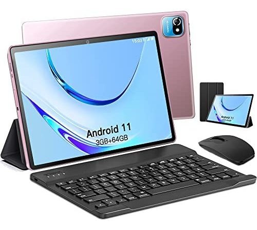 Ouzrs Tablet Con Teclado 10 Pulgadas Android 11 Go - 2sk6q