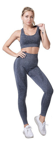 Leggings Push Up Sin Costuras For Mujer + Top De Gimnasia