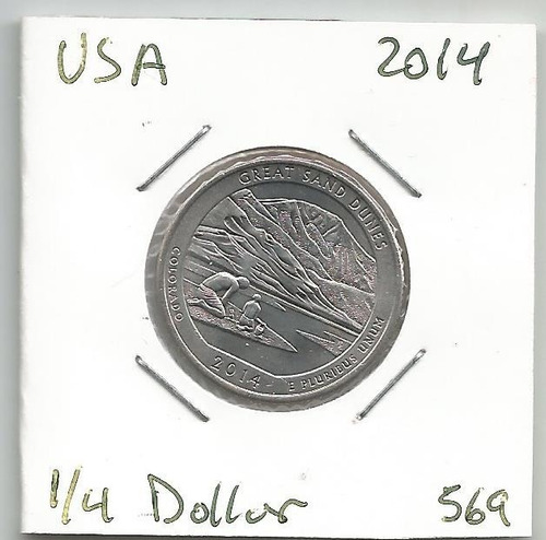 Musa52 Estados Unidos 25 Cents 2014 Great Sand Dunes S/c