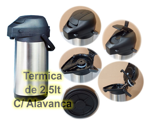 Garrafa Térmica Inox 2,5l Inquebrável Base Giratória Promo