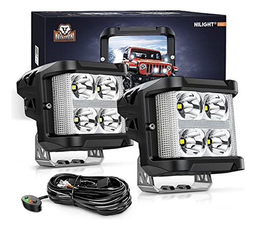 Nilight Side Shooter Led Light Pods Con Drl, 4 Pulgadas 26w