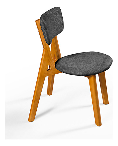 Cadeira Jantar Cozinha Linho Essencial Estofados Cor da estrutura da cadeira Natural Cor do assento Grafite