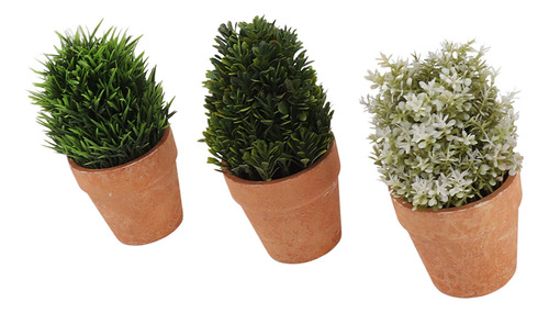 Juego De Plantas Artificiales En Macetas De Plástico Para In