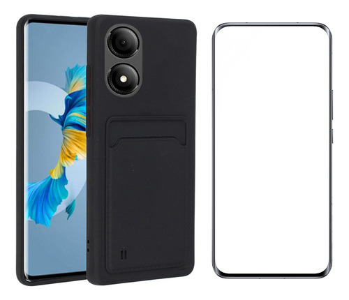 Funda Para Zte Blade A33s Lujo Tarjeta Tener Vidrio Membrana