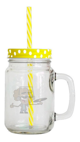 Vaso Vidrio Con Pitillo Dibujos Animados P1 R249