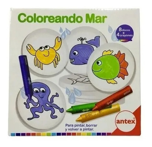 Imagen 2 de 5 de Coloreando En El Agua Mar Juego Crayones De Agua Antex