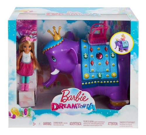 Muñeca Barbie Dreamtopia Chelsea Y Rey Elefante / Original
