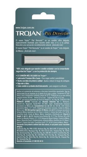 Condón Piel Desnuda Sensibilidad Pack 9 Piezas Trojan