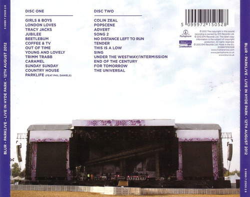 Blur Parklive Cd Doble 2 Cd Nuevo Original Cerrado
