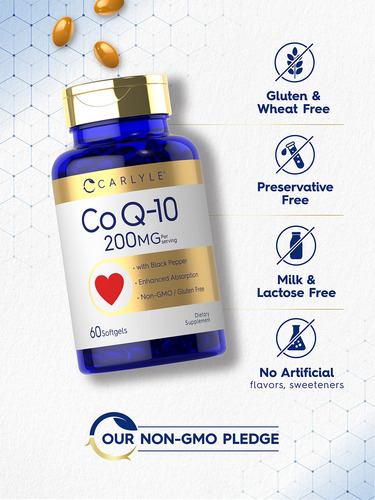 Suplemento Carlyle Coq10 200 Mg Cápsulas Gelatinosas Com Pim