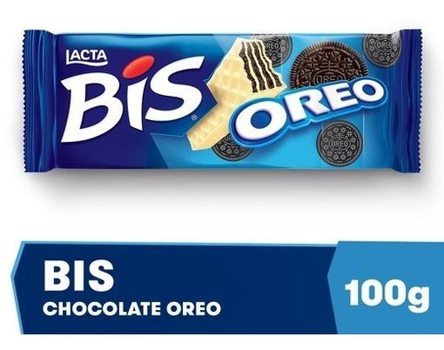 Imagem 1 de 5 de Bis Oreo Cobertura Chocolate Branco Lacta 100,8g