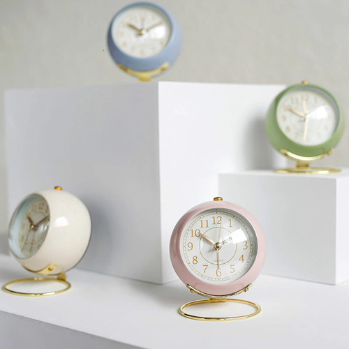 M Decoração De Mesa De Estilo Retrô Alarm Clockmute Round