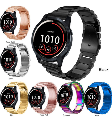 Correa De Eslabones Premium Para Garmin VĂvoactive 4 (45 Mm) Negro