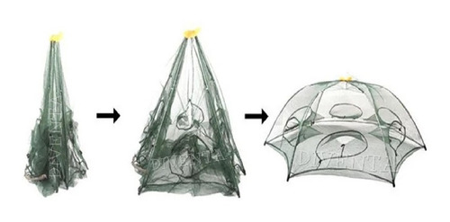 Imagen 3 de 6 de Trampa Para Mojarras Plegable 8 Bocas Pesca Precio En Oferta