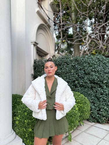 Campera Mujer Peluche Con Capucha