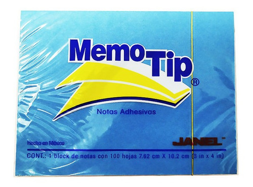 Notas Adhesivas Memotip Azul Neon 3x4in 1block C/100h