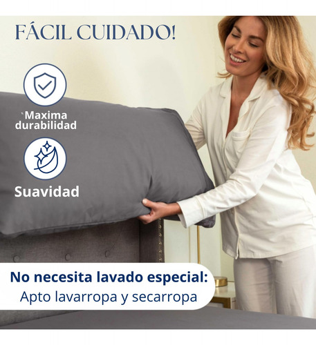 Juego De Sábanas 600 Hilos 2 1/2 Plazas Ultra Suave Gris Oscuro Liso