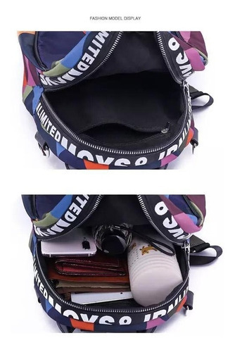 Imagen 5 de 10 de Bolsa Mujer Casual Juvenil Mochila Impermeable De Moda 027