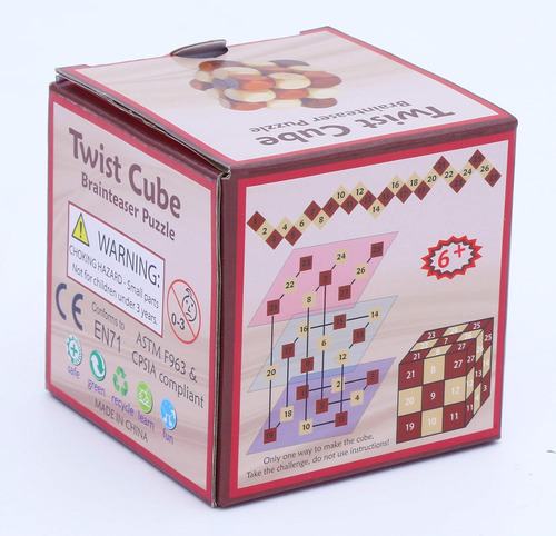 Rompecabeza De Madera De Cubo Torcido Iq Teaser Cerebral De