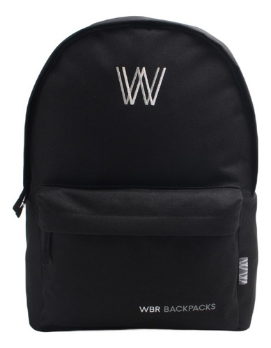 Mochila Urbana Wbr Backpacks Bordada Negro Liso Wabro