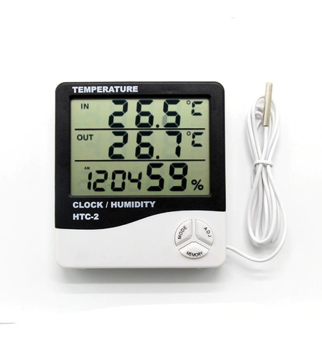 Termo-higrometro Com Sonda / Temperatura E Umidade/relogio