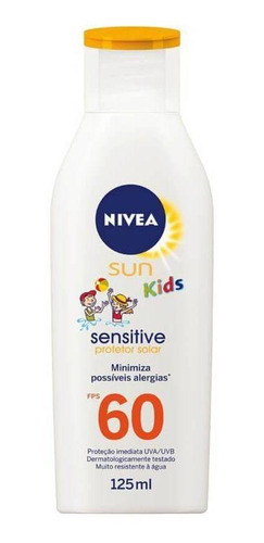 Nivea  Kids Fps60 Protetor Solar Infantil Sensitive 125ml