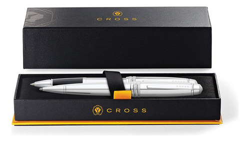 Lapiceras Cross Bailey Juego Boligrafo Y Roller Cromado Tinta Negro