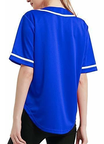 Imagen 5 de 6 de Toptie Mujeres Baseball Jersey Hip Hop Hipster Button Down B