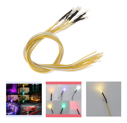Mini Diodos Emisores De Luces Led Precableadas De 3mm, 40